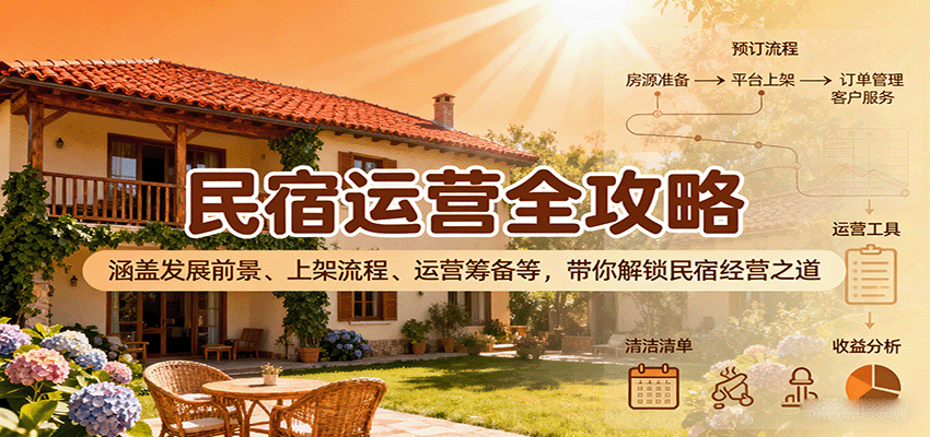 民宿运营全攻略：涵盖发展前景、上架流程、运营筹备等，带你解锁民宿经营之道_菜菜笔记