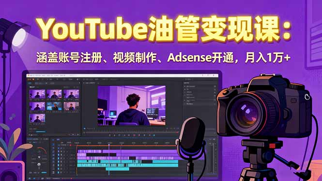 2025YouTube油管变现课：涵盖账号注册、视频制作、Adsense开通，月入1万+_菜菜笔记