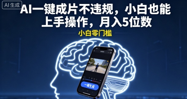 AI一键成片不违规，小白也能上手操作，月入5位数_菜菜笔记