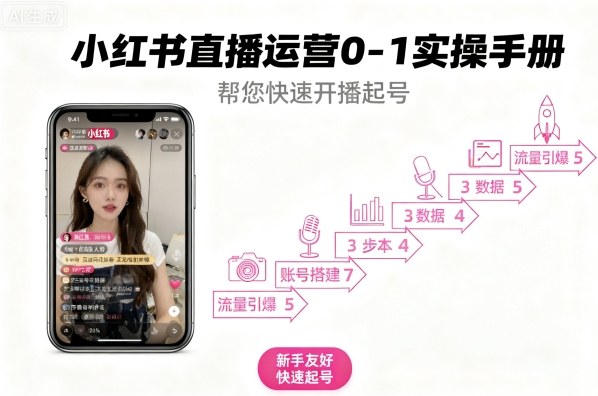 小红书直播运营0-1实操手册，帮您快速开播起号_菜菜笔记