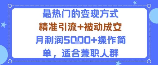 小众赛道玩法：当下最热门的变现方式，精准引流+被动成交月利润5k+操作简单，适合兼职人群_菜菜笔记