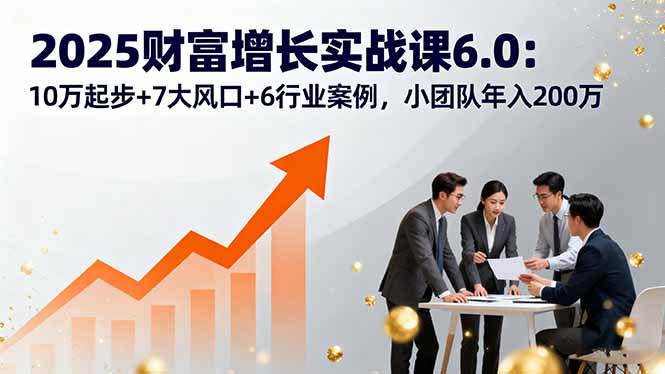 （16004期）2025财富增长实战课6.0：10万起步+7大风口+6行业案例，小团队年入200万_菜菜笔记