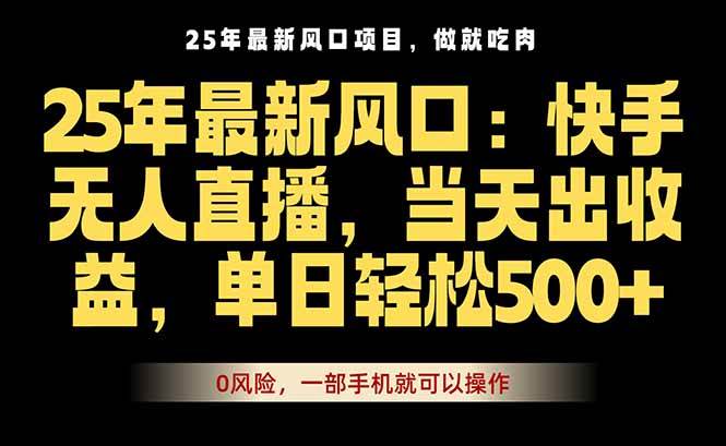 （16007期）25年最新无人直播玩法，当天秒出单，一部手机就可操作_菜菜笔记