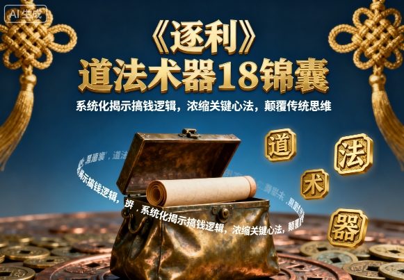 《逐利》道法术器18锦囊，系统化揭示搞钱逻辑，浓缩关键心法，颠覆传统思维_菜菜笔记