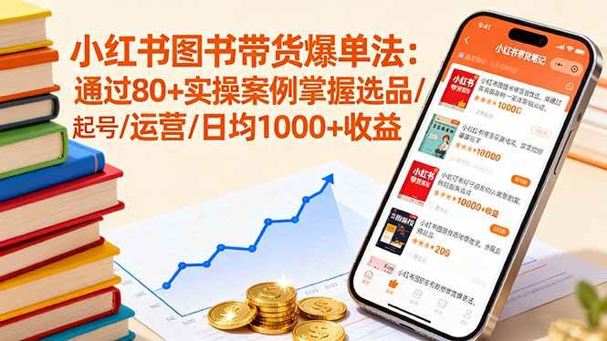 （16015期）小红书图书带货爆单法：通过80+实操案例掌握选品/起号/运营/日均1000+收益_菜菜笔记