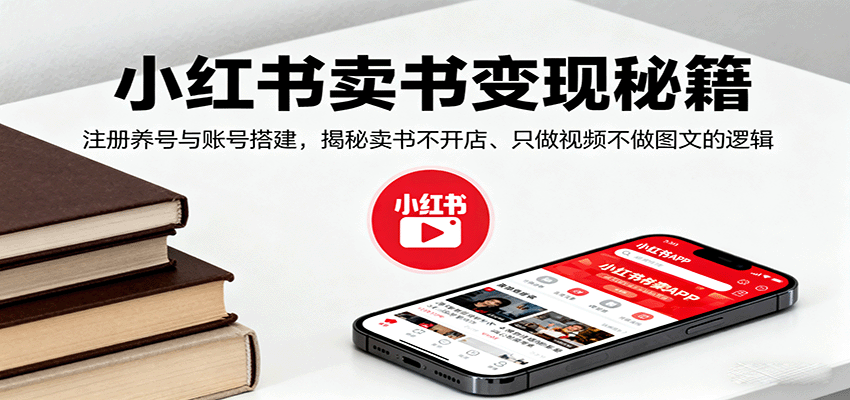 小红书卖书变现秘籍，注册养号与账号搭建，揭秘卖书不开店、只做视频不做图文的逻辑_菜菜笔记