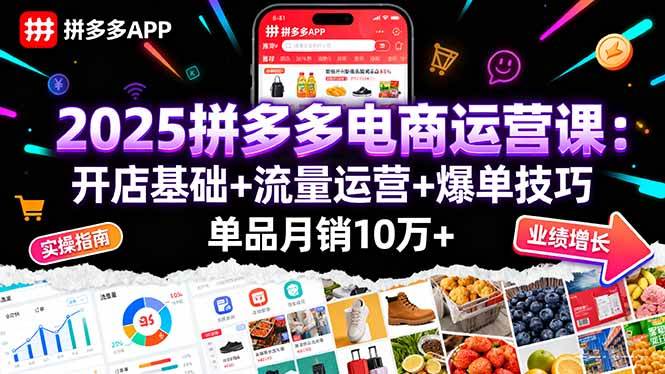 （16018期）2025拼多多电商运营课：开店基础+流量运营+爆单技巧，单品月销10万+_菜菜笔记