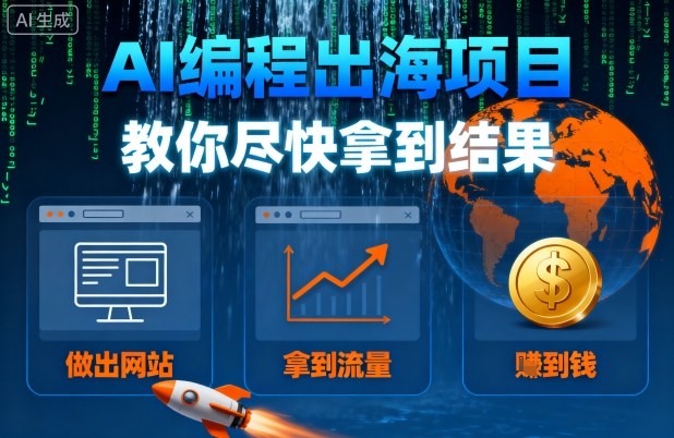 AI编程出海项目，教你尽快拿到结果-做出网站、拿到流量、賺到钱_菜菜笔记