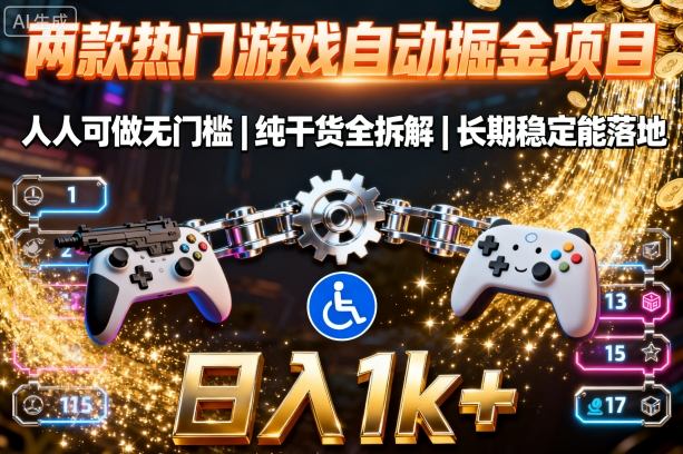 两款热门游戏自动掘金项目，人人可做无门槛，纯干货全拆解，长期稳定能落地，日入1k+【揭秘】_菜菜笔记