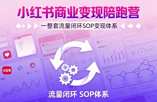 小红书商业变现陪跑营，轻IP矩阵 私域获客 聚光投流，一整套流量闭环SOP变现体系_菜菜笔记