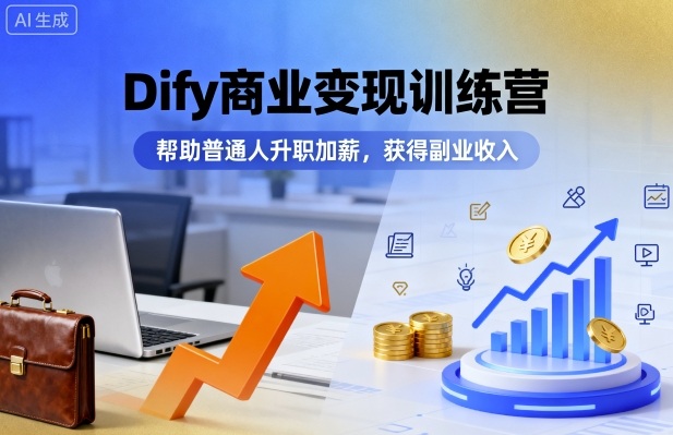 Dify商业变现训练营，帮助普通人升职加薪，获得副业收入_菜菜笔记