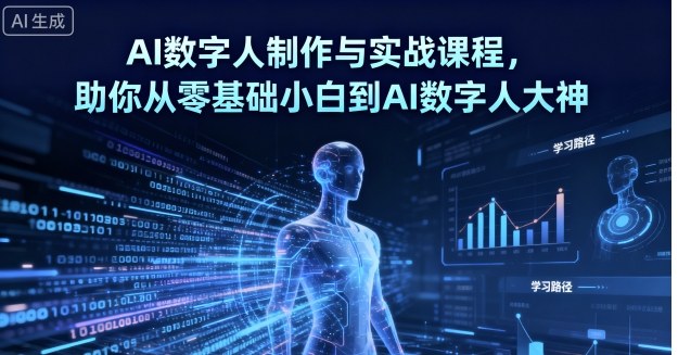 AI数字人制作与实战课程，助你从零基础小白到AI数字人大神_菜菜笔记