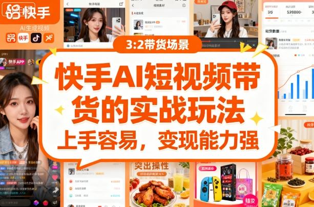 快手ai短视频带货的实战玩法，上手容易，变现能力强_菜菜笔记