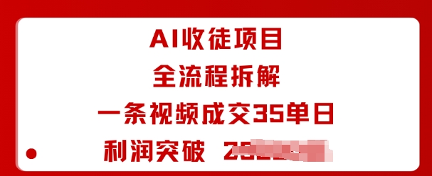 AI收徒项目全流程拆解一条视频成交35单日利润突破1k+_菜菜笔记