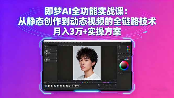（16053期）即梦AI全功能实战课：从静态创作到动态视频的全链路技术 月入3万+实操方案_菜菜笔记
