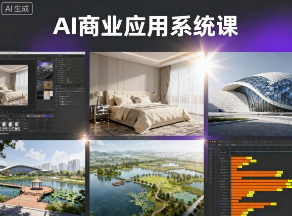 AI商业应用系统课，室内-软装-建筑-景观，智能设计+效果图+动画画实战_菜菜笔记