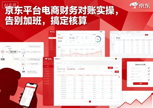 京东平台电商财务对账实操，告别加班，搞定核算_菜菜笔记