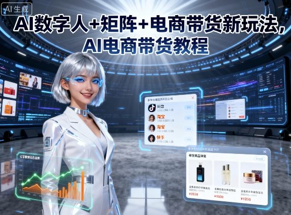 AI数字人+矩阵+电商带货新玩法，AI电商带货教程_菜菜笔记