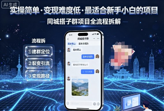 实操简单，变现难度低，最适合新手小白做的项目，每天轻松收入3张，同城搭子群项目全流程拆解_菜菜笔记