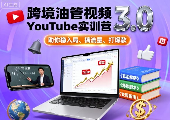 跨境油管视频YouTube实训营3.0，助你稳入局、搞流量、打爆款_菜菜笔记