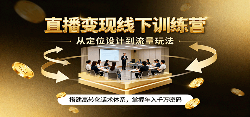 直播变现线下训练营，从定位设计到流量玩法，搭建高转化话术体系，掌握年入千万密码_菜菜笔记