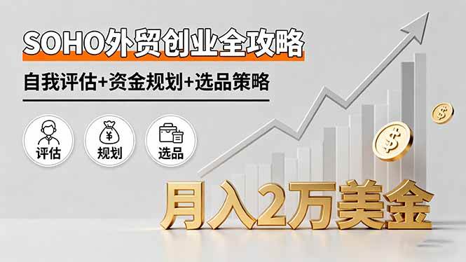 （16076期）SOHO外贸创业全攻略，自我评估+资金规划+选品策略，月入2万美金_菜菜笔记