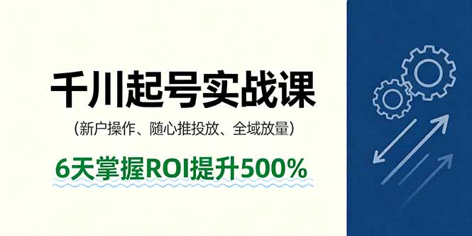 抖音千川起号实战课，新户操作,随心推投放,全域放量，6天掌握ROI提升500%_菜菜笔记