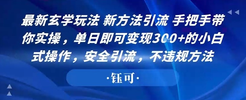 最新玄学玩法新方法引流手把手带你实操，单日即可变现3张+的小白式操作，安全引流，不违规方法_菜菜笔记