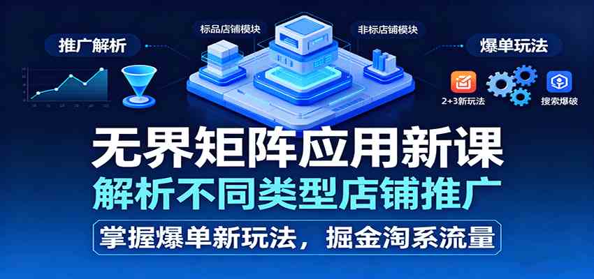 无界矩阵应用新课，解析不同类型店铺推广，掌握爆单新玩法，掘金淘系流量_菜菜笔记