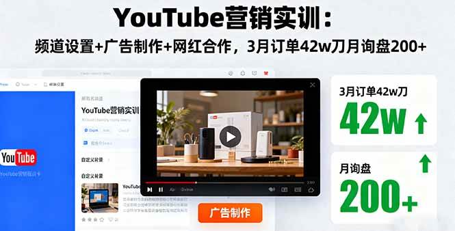 （16107期）YouTube营销实训：频道设置+广告制作+网红合作，3月订单42w刀月询盘200+_菜菜笔记