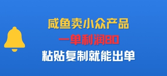 咸鱼卖小众产品，一单利润80，粘贴复制就能出单_菜菜笔记