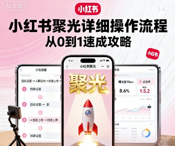 小红书聚光详细操作流程，小红书聚光从0到1速成攻略_菜菜笔记