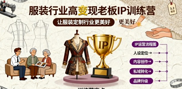 服装行业高变现老板IP训练营，让服装定制行业更美好_菜菜笔记