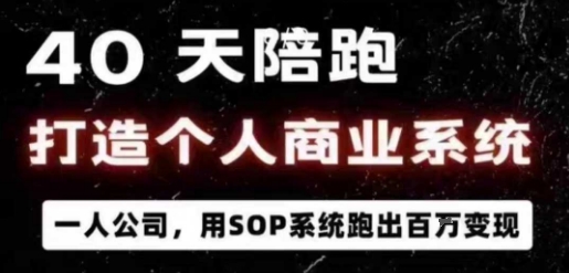 40天陪跑打造个人商业系统，一人公司，用SOP系统跑出百W变现_菜菜笔记