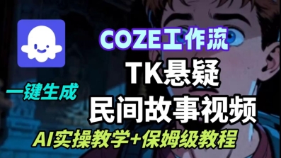 Coze扣子工作流一键生成TK悬疑民间故事视频，AI实操教学+保姆级教程_菜菜笔记