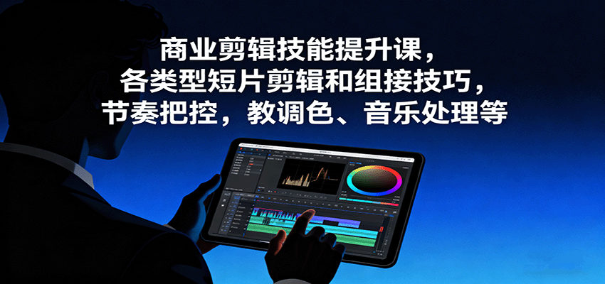商业剪辑技能提升课，各类型短片剪辑和组接技巧，节奏把控，教调色、音乐处理等_菜菜笔记