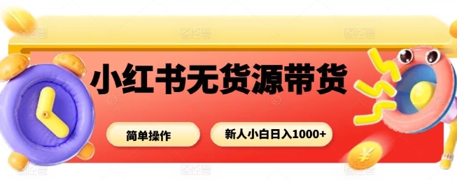 小红书无货源带货项目，简单无脑，新人小白日入多张_菜菜笔记