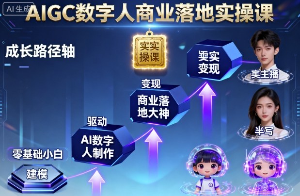 AIGC数字人商业落地实操课，从零基础小白到AI数字人大神_菜菜笔记