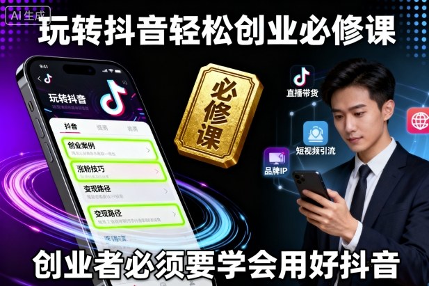 玩转抖音轻松创业必修课，创业者必须要学会用好抖音_菜菜笔记
