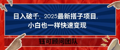 日入破K，2025最新搭子项目，小白也一样快速变现_菜菜笔记