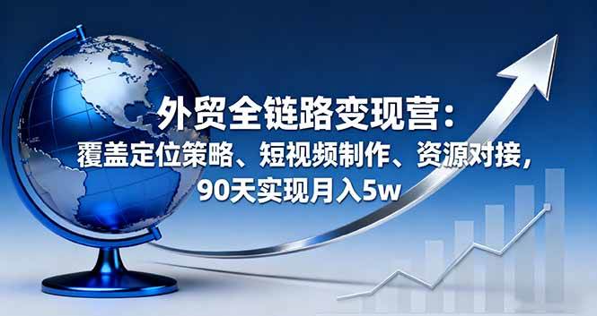 （16173期）外贸全链路变现营：覆盖定位策略、短视频制作、资源对接，90天实现月入5w_菜菜笔记