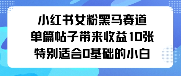 小红书女粉黑马赛道单篇帖子带来收益10张特别适合0基础的小白_菜菜笔记