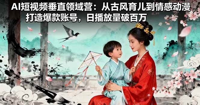 （16195期）AI短视频垂直领域营：从古风育儿到情感动漫，打造爆款账号,日播放量破百万_菜菜笔记
