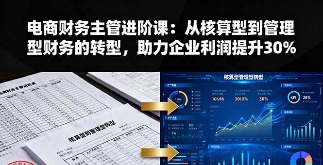 （16193期）电商财务主管进阶课：从核算型到管理型财务的转型，助力企业利润提升30%_菜菜笔记