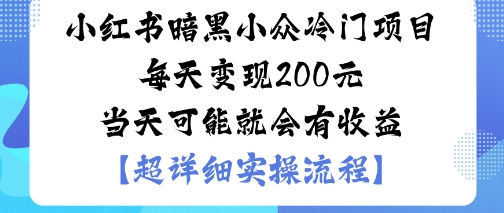 小红书暗黑小众冷门项目每天变现2张当天可能就会有收益_菜菜笔记