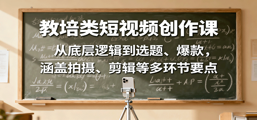 教培类短视频创作课：从底层逻辑到选题、爆款，涵盖拍摄、剪辑等多环节要点_菜菜笔记