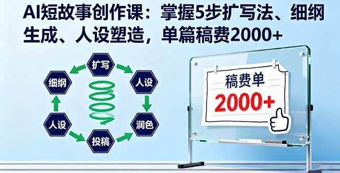 （16203期）AI短故事创作课：掌握5步扩写法、细纲生成、人设塑造，单篇稿费2000+_菜菜笔记