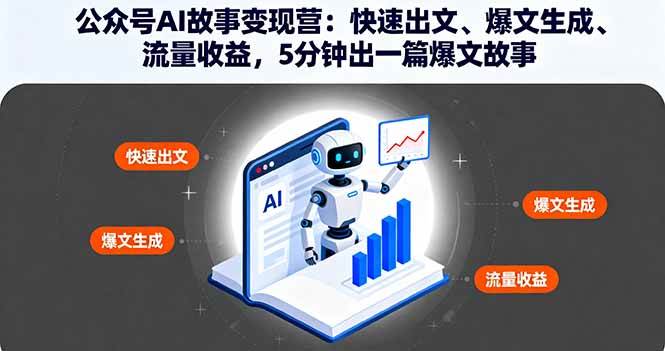 （16201期）公众号AI故事变现营：快速出文、爆文生成、流量收益，5分钟出一篇爆文故事_菜菜笔记