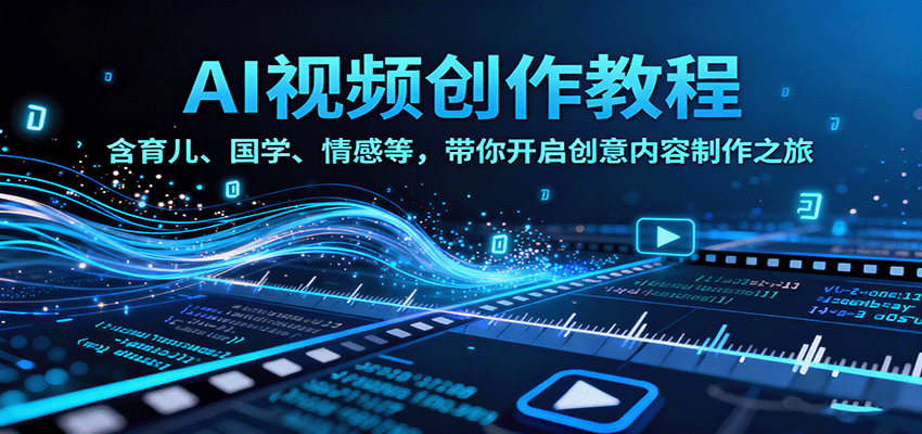 AI视频创富课，含育儿、国学、情感等，带你开启创意内容制作之旅_菜菜笔记