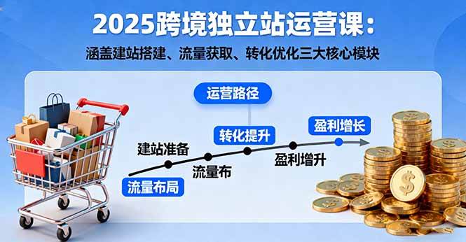 （16211期）2025跨境独立站运营课：涵盖建站搭建、流量获取、转化优化三大核心模块_菜菜笔记